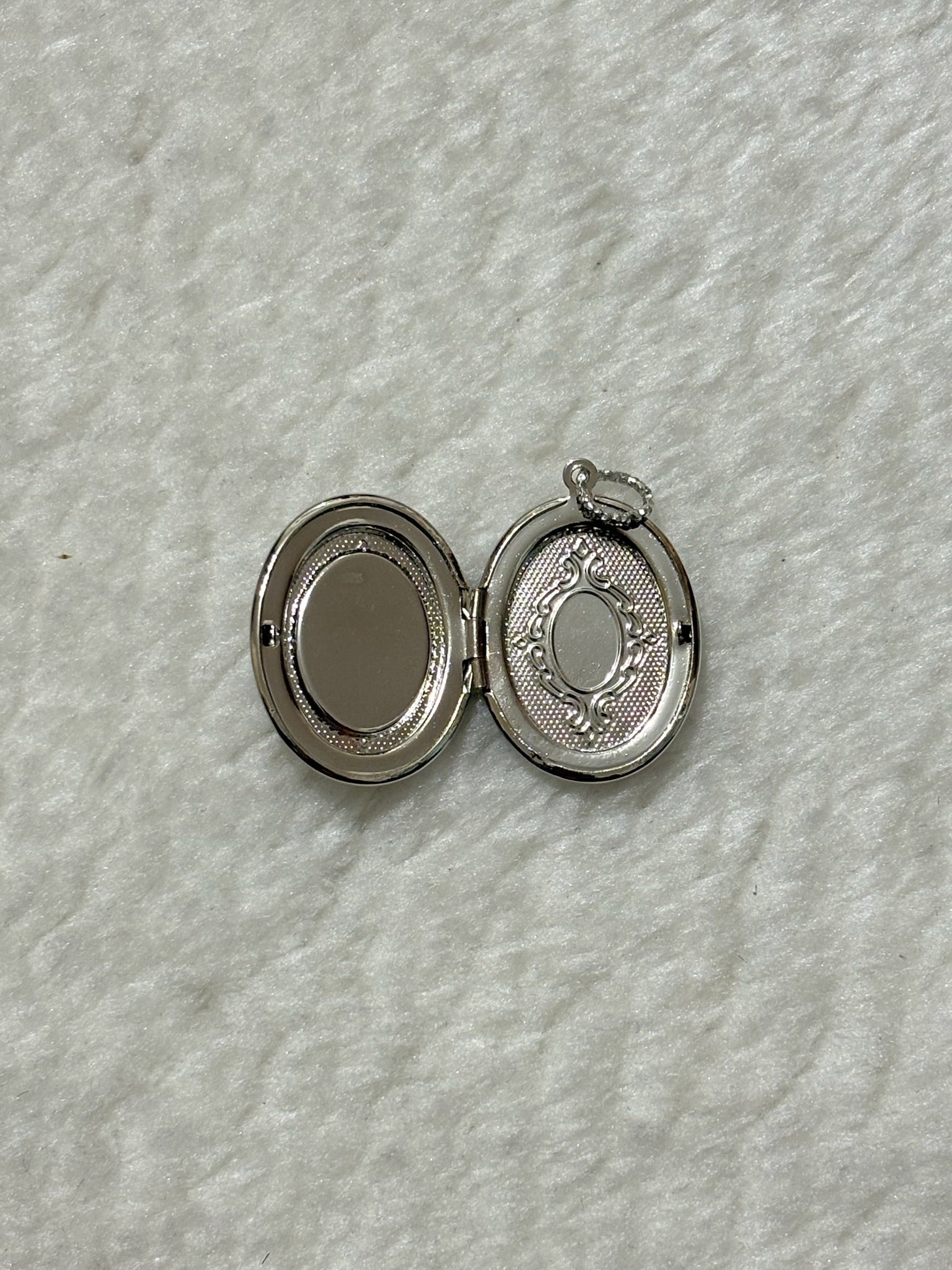 Oval Locket Charm - Pink Floral Enamel