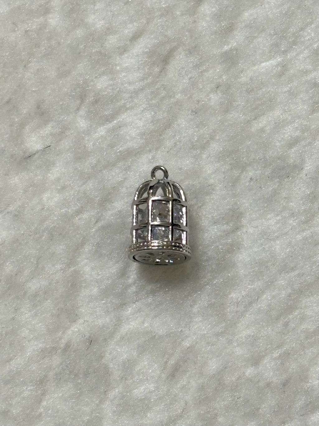 Birdcage Crystal Charm - Silver/Gold