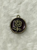 Dark Rose Coin Charm