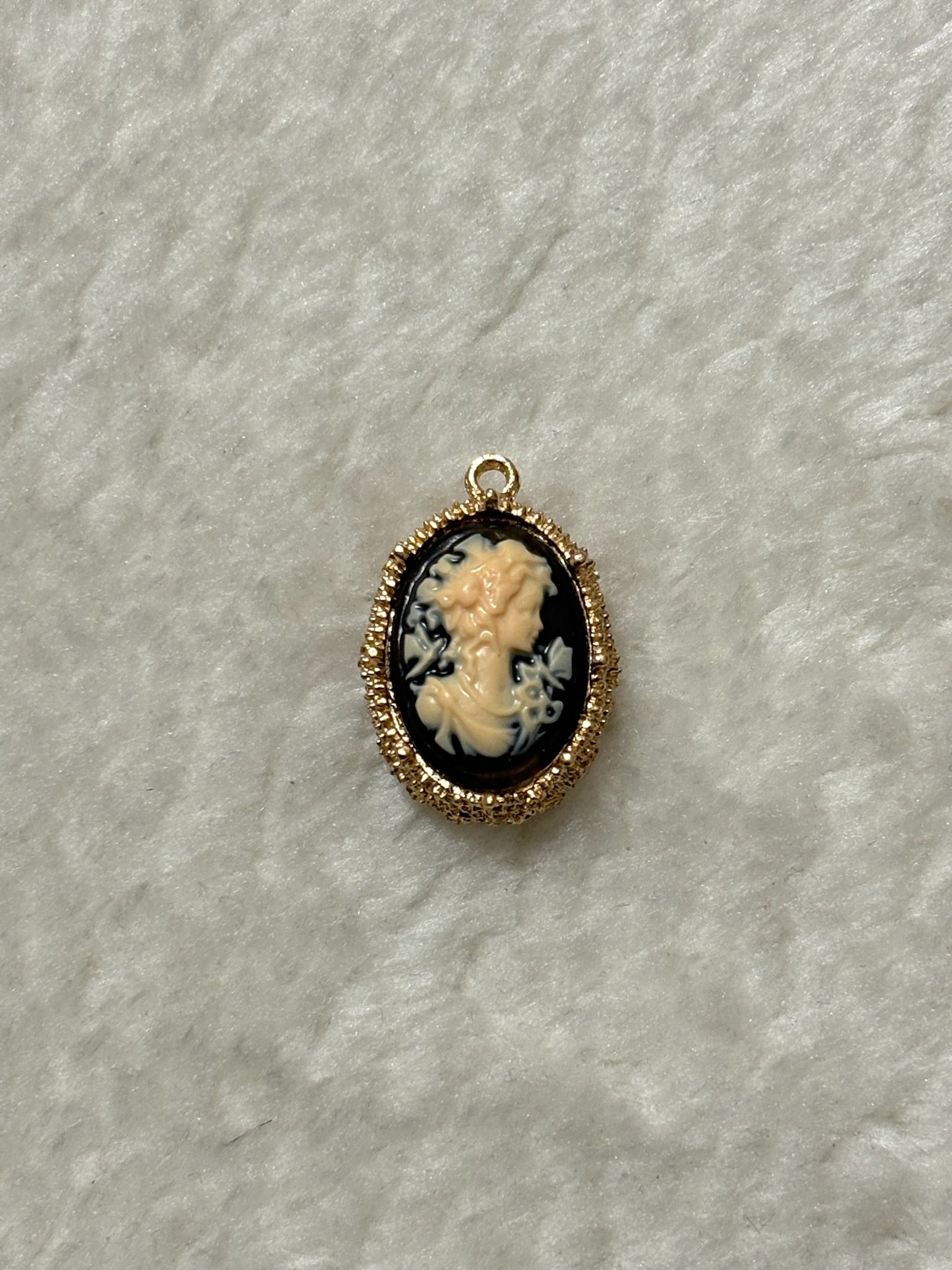 Black Cameo Portrait Charm