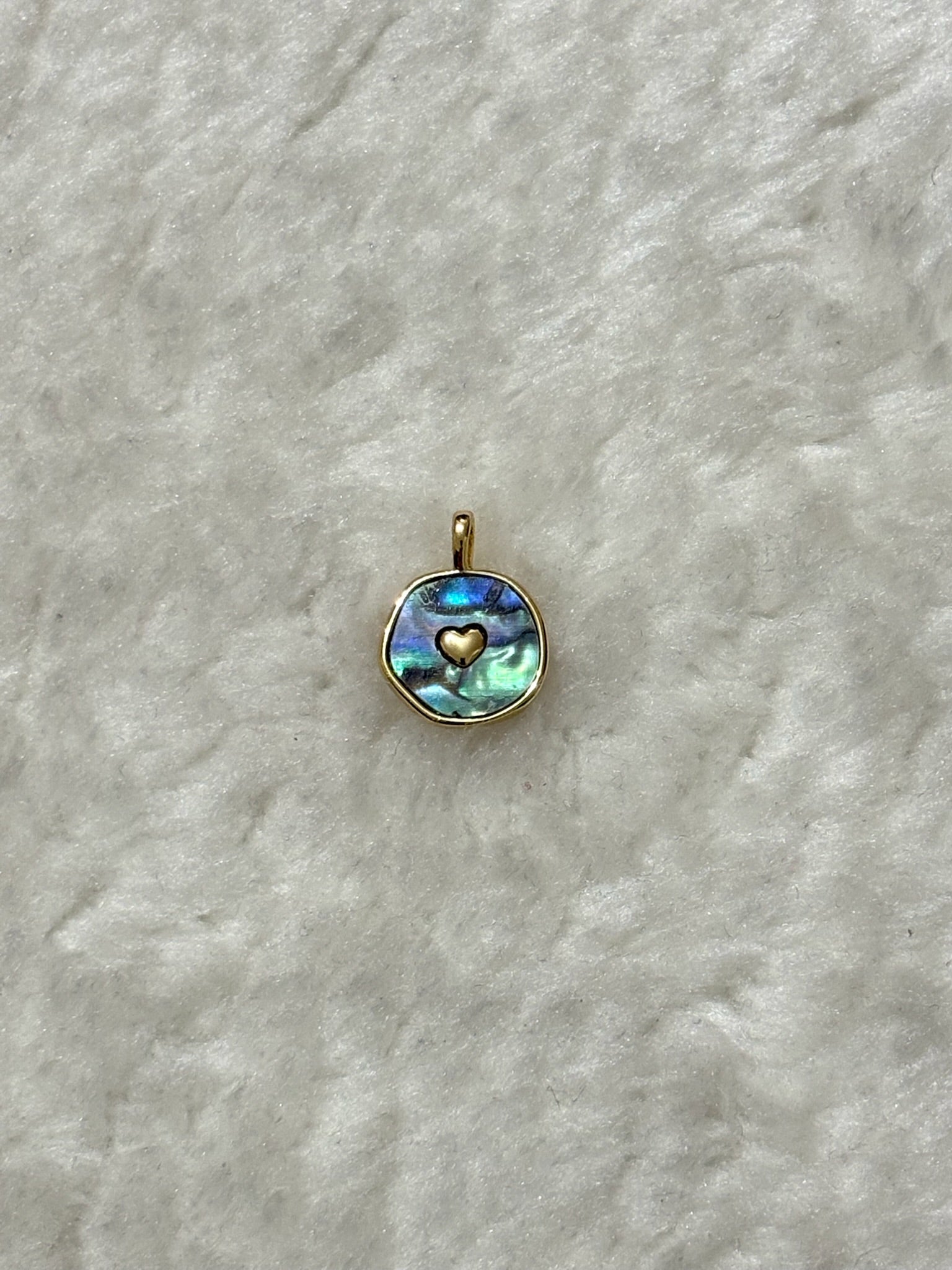Abalone Heart Coin Charm