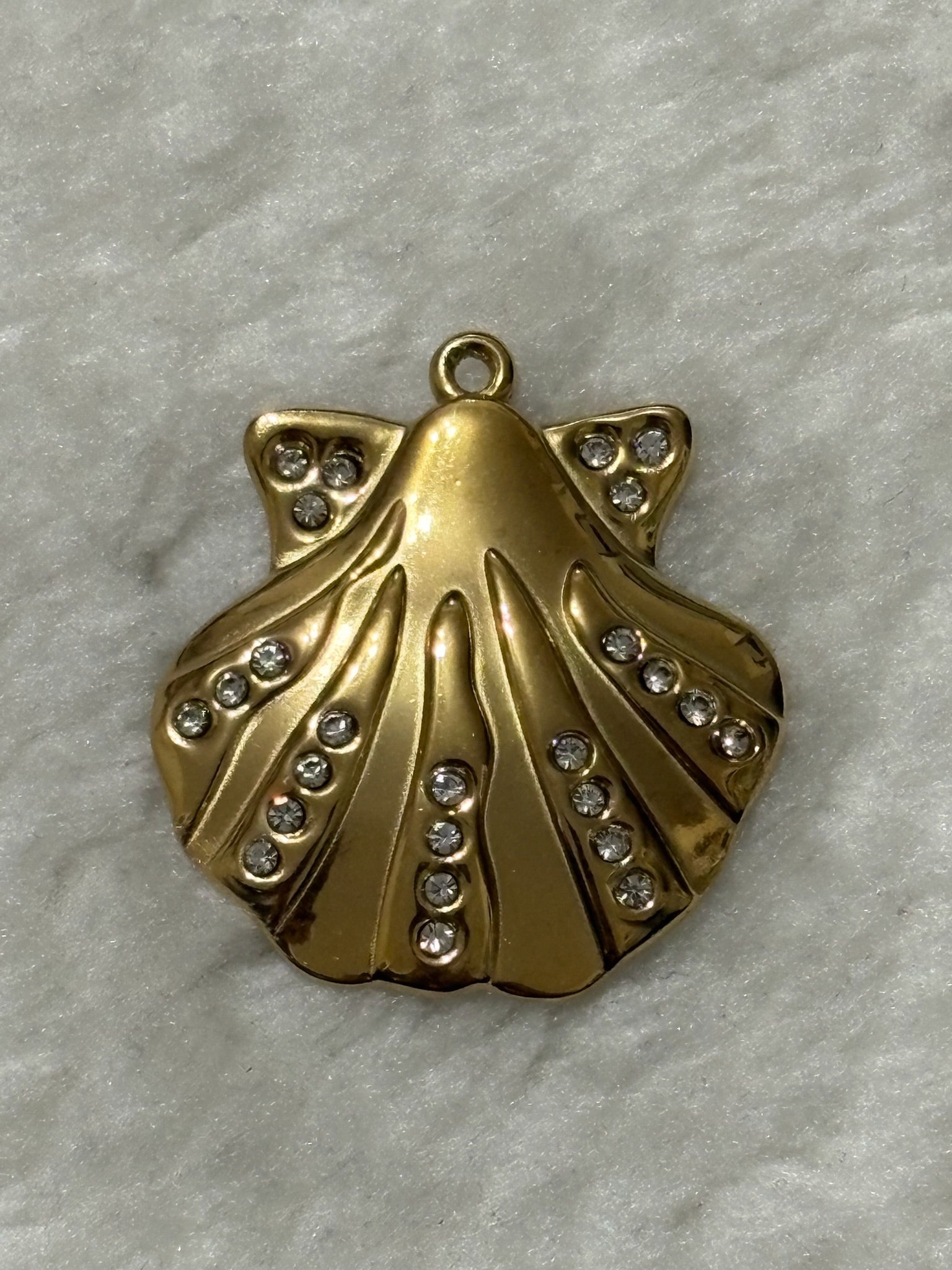 Scallop Shell Crystal Charm