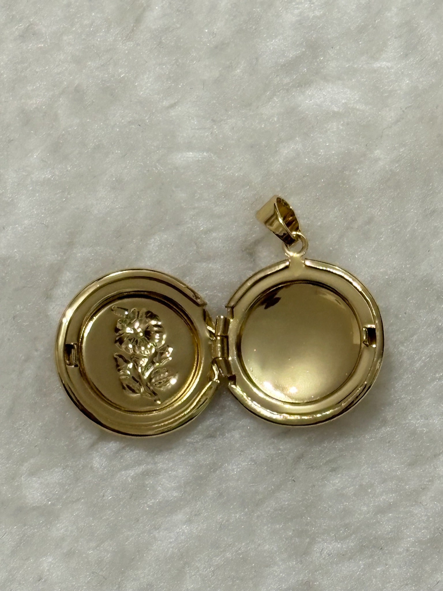 Round Floral Locket Charm