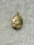 Oval Locket Charm - Floral Engraved