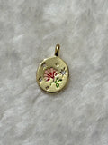 Oval Charm - Peach Tulip Enamel