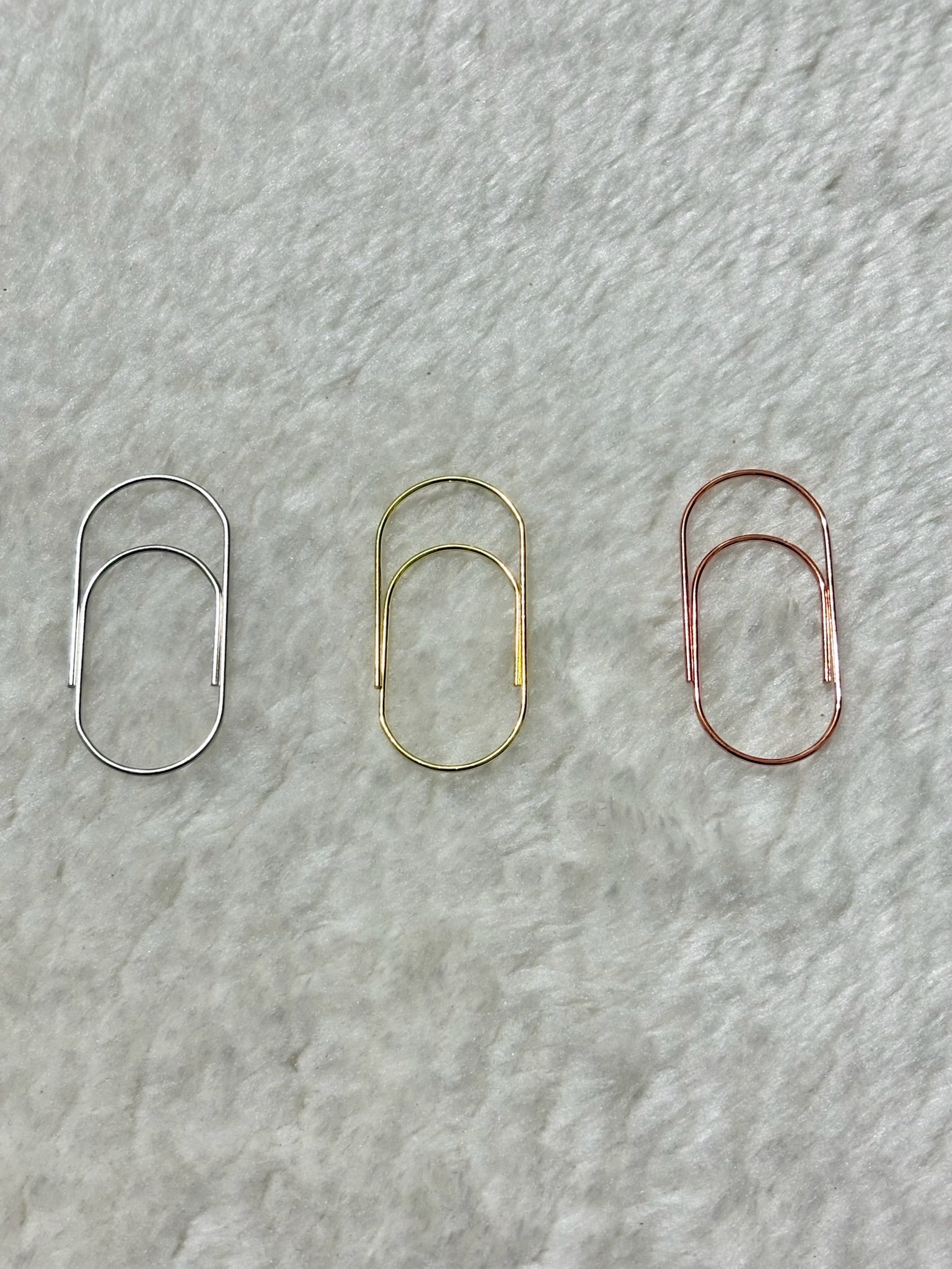Paperclip Charm Set - Silver Gold Rose Gold