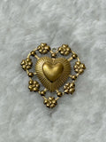 Floral Heart Lobster Clasp Charm