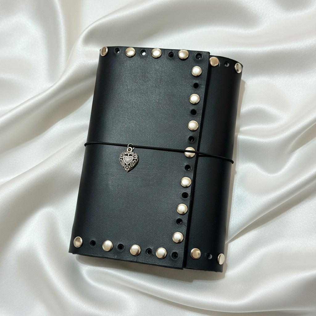 Black Rivet Trifold Front