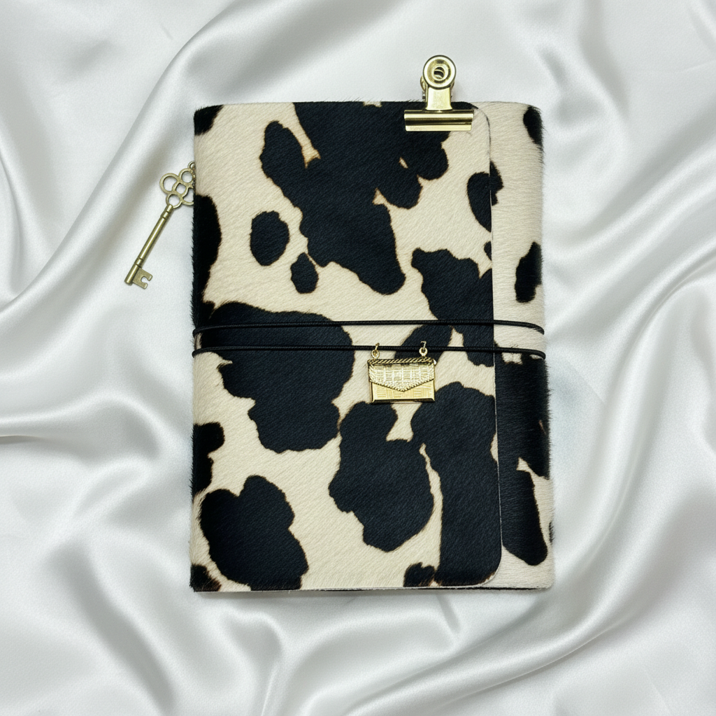 Black & White Cowhide Journal