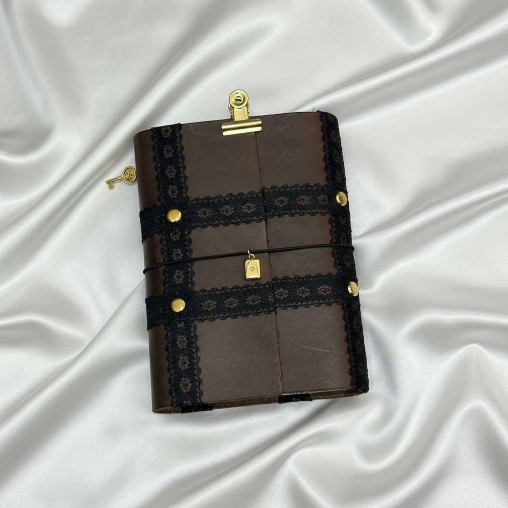 Dark Brown Lace Trifold Journal
