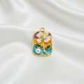 Dahlia Dream Charm - Turquoise Enamel