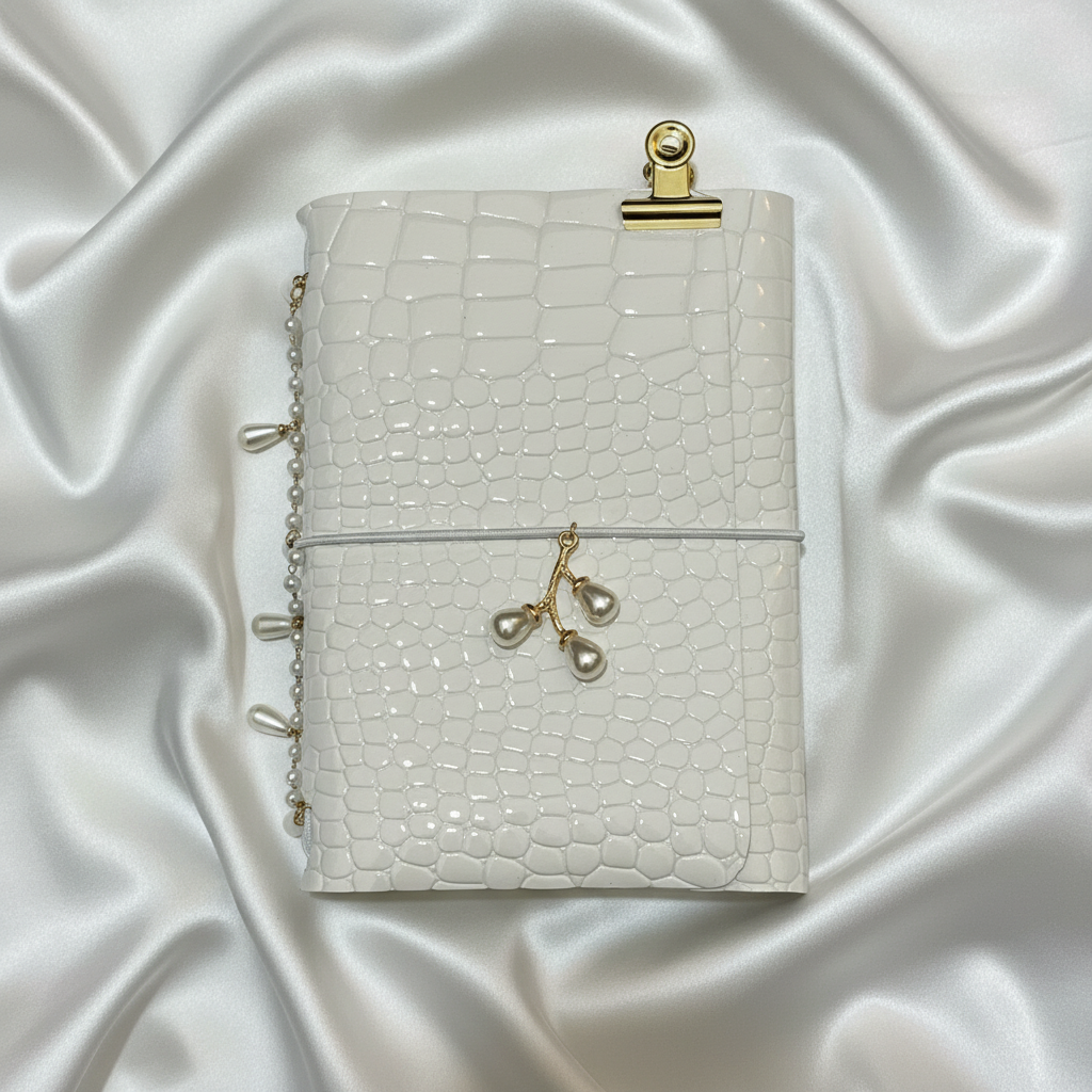 White Croc Pearl Journal